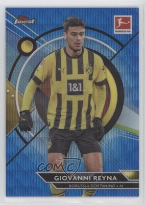 2022 Topps Finest Bundesliga Blue Wave Refractor 24/150 Giovanni Reyna #40 n0c