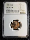 1952-D Lincoln Wheat Cent 1C NGC MS65 RD