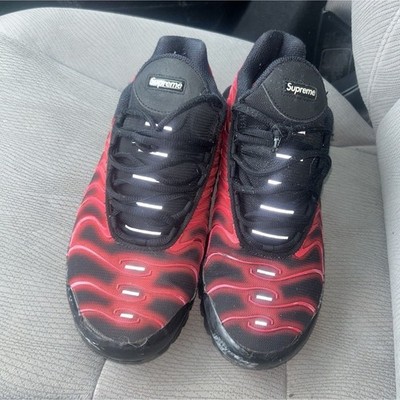 Nike Air Max Plus Supreme University Red Black Sneaker Athletic Lace Up Men's
