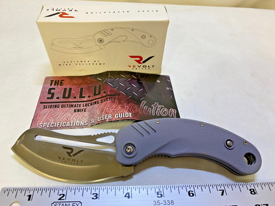 Revolt Knives S.U.L.U. 7CR Steel Rubberized Handle Liner Lock ULU Mike Vellekamp
