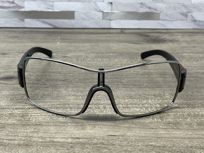 Prada SPS 50E Wrap Shield Sunglasses Col 5AV-5Z1 Black Red Silver FRAMES ONLY