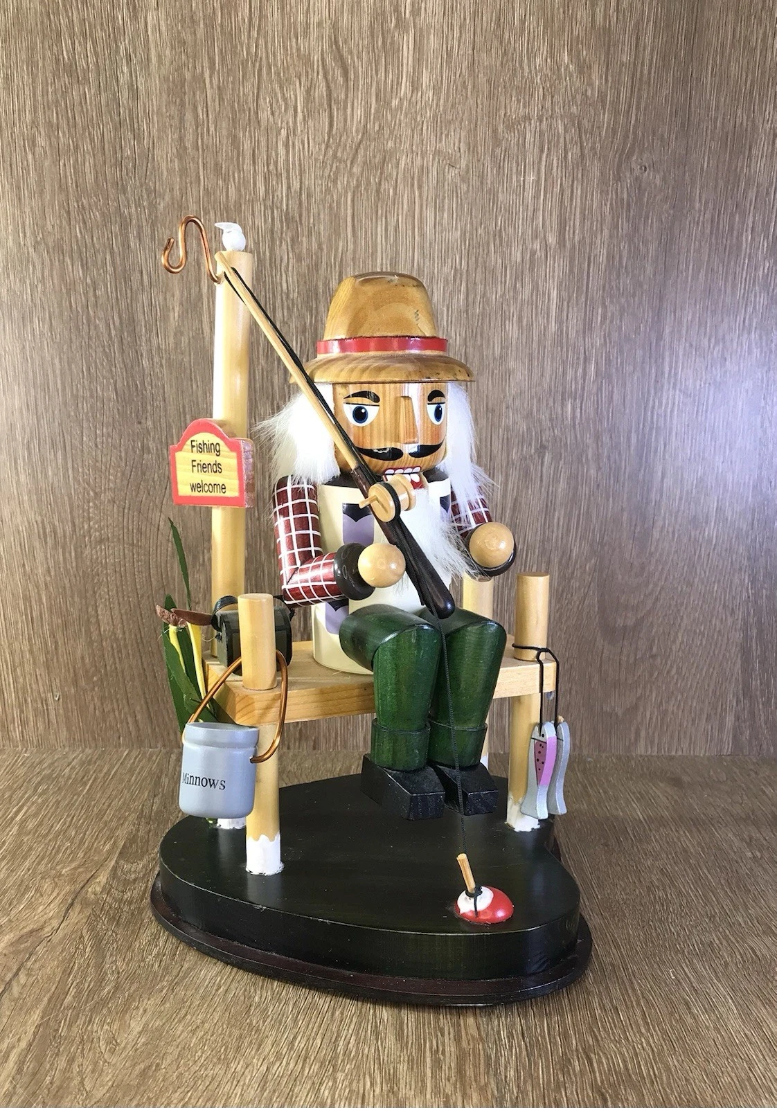 Vintage Nutcracker Fisherman Sitting On A Pier
Opens in a new window or tab