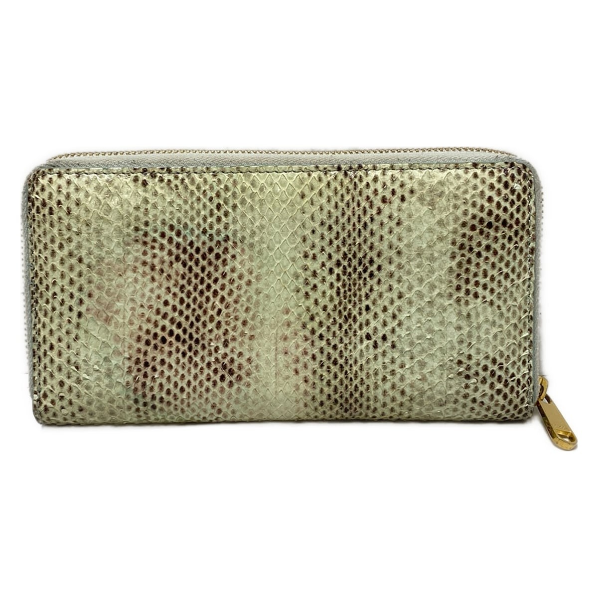 Gucci 772642 Script Python Zip Wallet Green Yello… - image 2