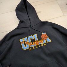 Russell Athletic UCLA Bruins Basketball Hoodie Mens L Black Collegiate Pullover