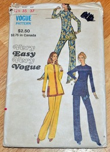Vintage Very Easy Very Vogue Sewing Pattern #8160 Women's Tunic & Pants w/ Belt