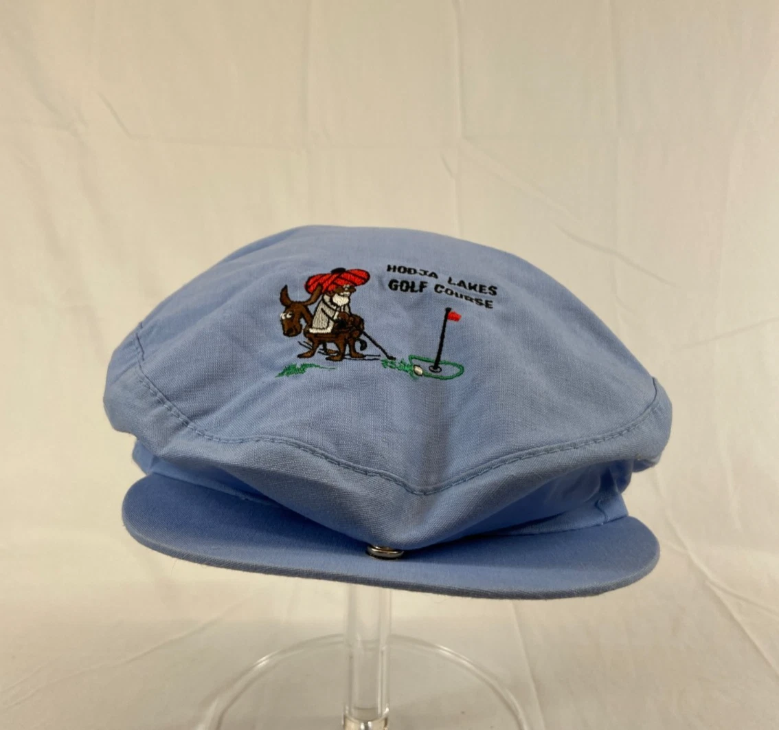 Hodja Lakes Golf Course Newsboy Cap Snapback Hat M/L Blue Outdoor Sports OSFA