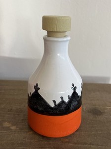 De Carlo Italian Ceramic Olive Oil Cruet Hand Painted Carmine D’Aniello (no oil)