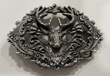 Vintage Belt Buckle Wildlife Deer Buck / Stag 3D Open Design Marked EJC 95 USA