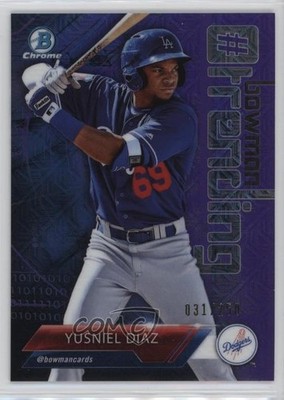 2018 Bowman #Bowman Trending Mega Box Purple Mojo Refractor Yusniel Diaz sh7