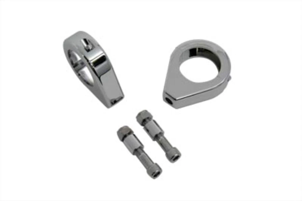 Abrazaderas de reubicación de señal de giro cromadas V-Twin 31-0300 para Harley Sportster de 39 mm Foto 3 de 3