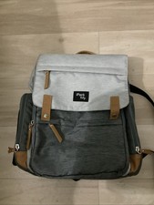 iPack Baby Diaper Backpack Gray Two-Tone with Tan Accents