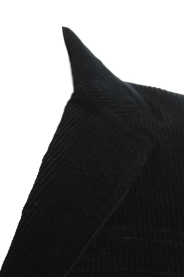 Theory Womens Cotton Long Sleeve Buttoned Blazer Pants Set Black Size 2 - Image 3 of 4