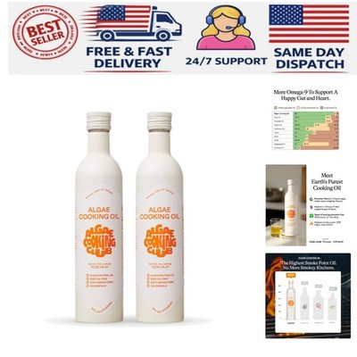 Algae Cooking Oil - Neutral Buttery Flavor, 535°F Heat Resistant, 32 fl oz Total