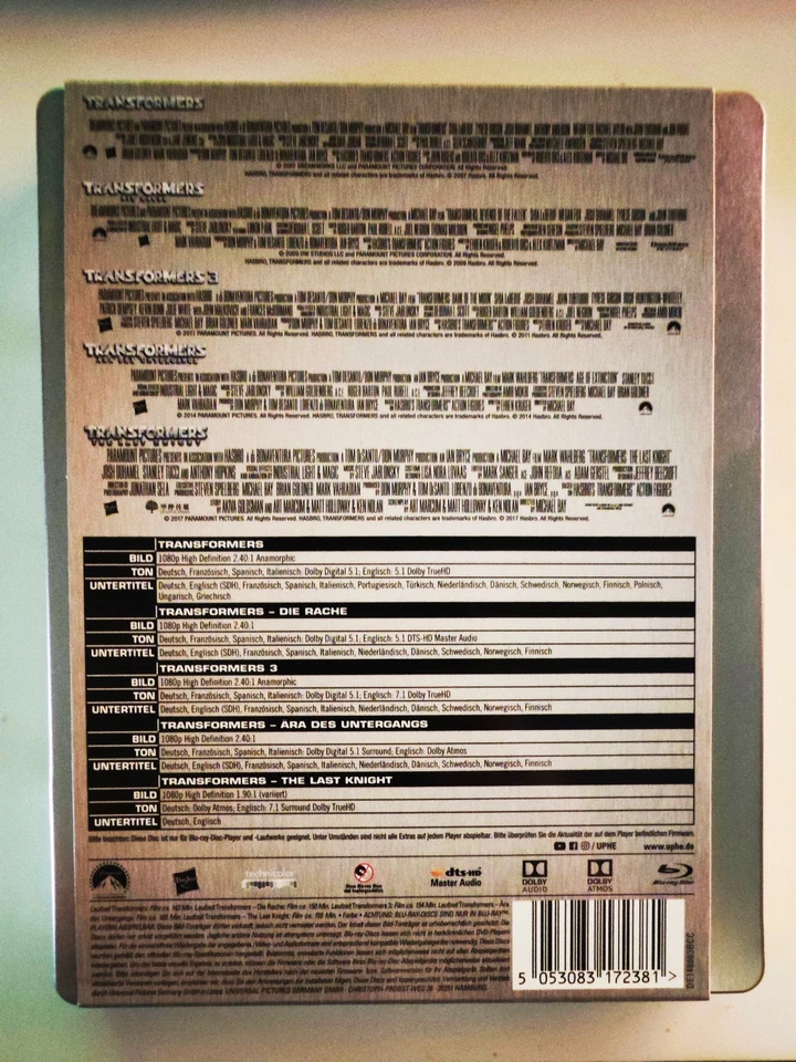 Transformers *5-Movie Collection Blu-Ray Steelbook* - Bild 2 von 2