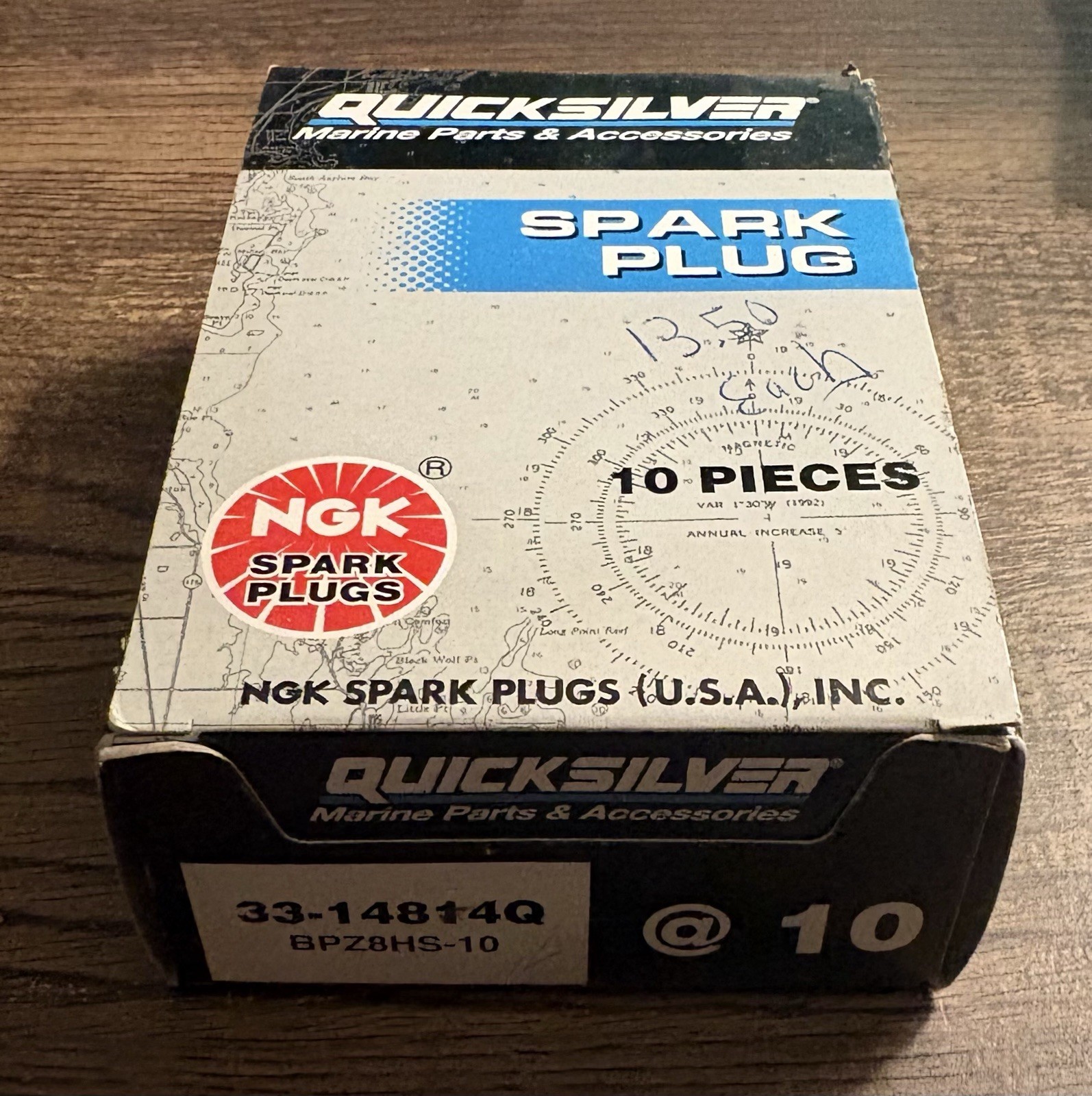 Quicksilver 33-14814Q 10 Spark Plugs NGK BPZ8HS-10 OEM New Factory Boat Parts