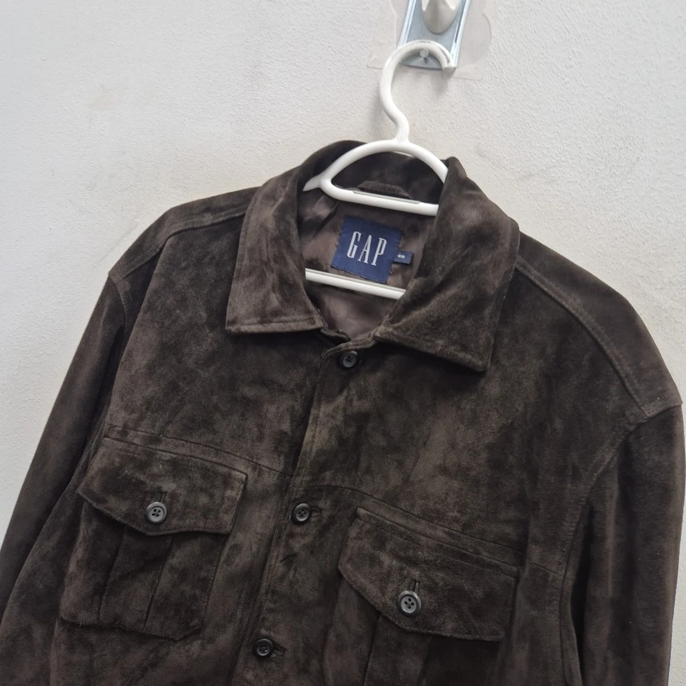 Gap Vintage Heavy Thick Suede Chore Trucker Overshirt Coat Jacket Size Medium - Image 2 of 4