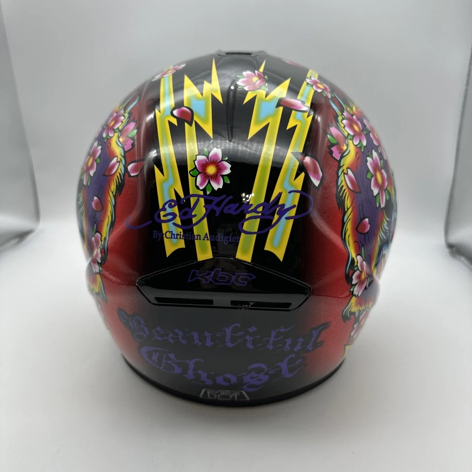 Casco de motocicleta KBC Christian Audigier Ed Hardy XS para mujer hermoso fantasma Foto 3 de 4