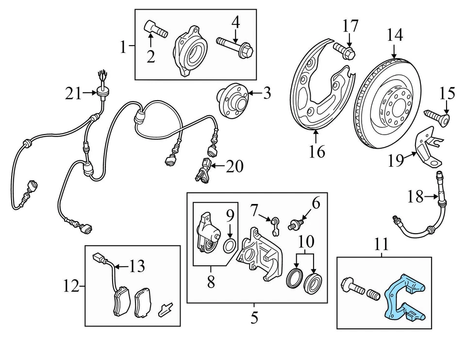 2011-2018 AUDI A8 QUATTRO - REAR LEFT Brake Caliper Carrier / Bracket - Image 3 of 4
