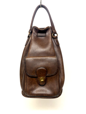 Vintage COACH 9992 Brown Leather Sling Bag Purse Bucket Backpack