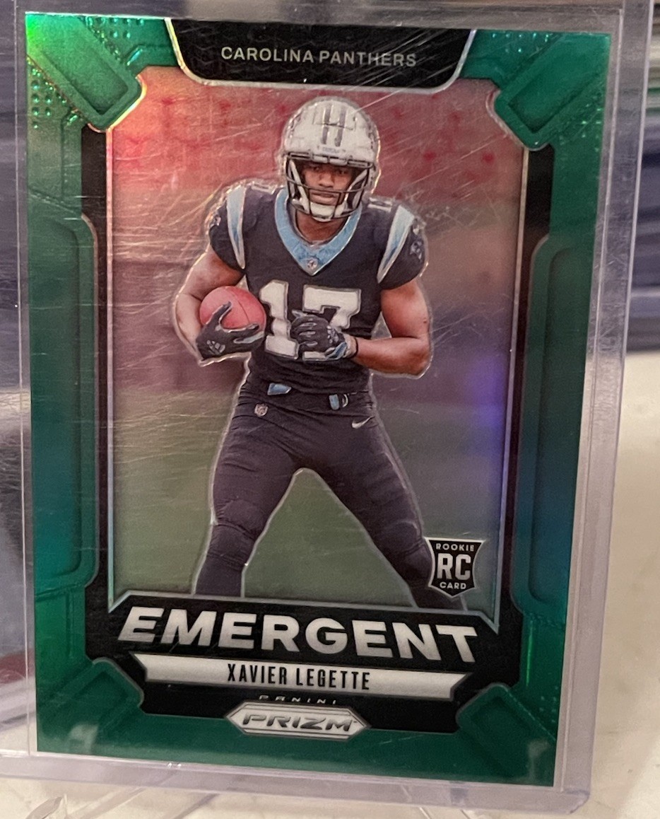 Xavier Legette 2024 Panini Prizm Emergent Green Prizm #15 Panthers Rookie Card