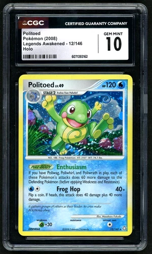 2008 Pokémon Politoed Holo Legends Awakened #12 CGC 10
