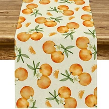 13x72 inch Orange Citrus "Little Cutie" Table Runner for Baby Shower Party
