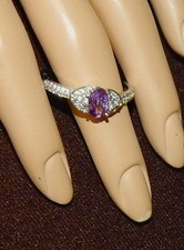 hübscher Ring 925 Silber mit Lila Stein in Geschenkbox- Neu