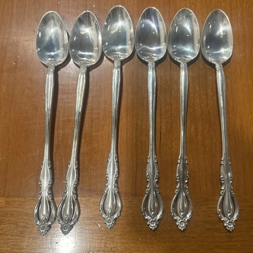 International Sterling, Grande Regency Iced Tea Spoon, Sterling Silver, Set Of 6