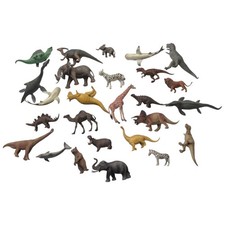Lot Of 26 Plastic Toy Figures - Dinosaurs, Animals, Sharks, Dolphin