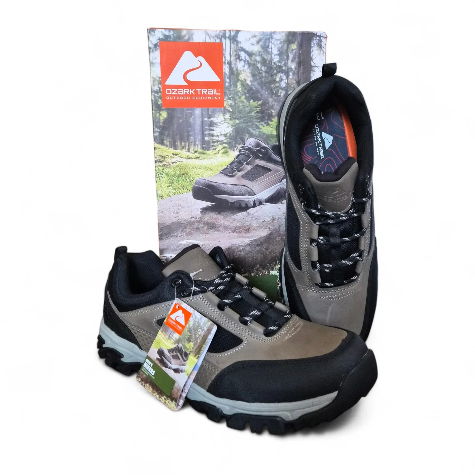 Ozark Trail Stone Men's Hiking Shoes Size 9.5-13 Ergonomic Footbed Lightweight