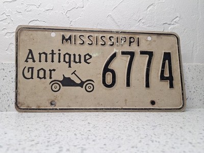 Rare Mississippi Antique Car License Plate Tag Four-Digit Antique Car Tag