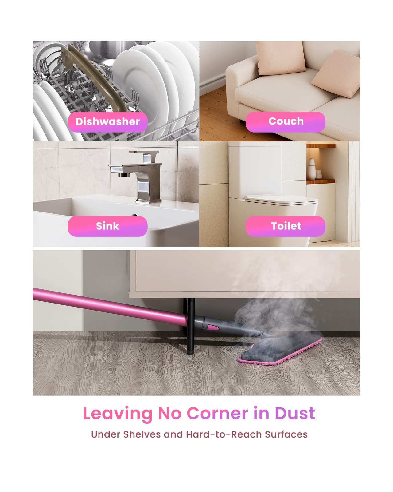 Schenley SLFCSM064 Steam Mop Cleaner with Detachable Handheld Steamer