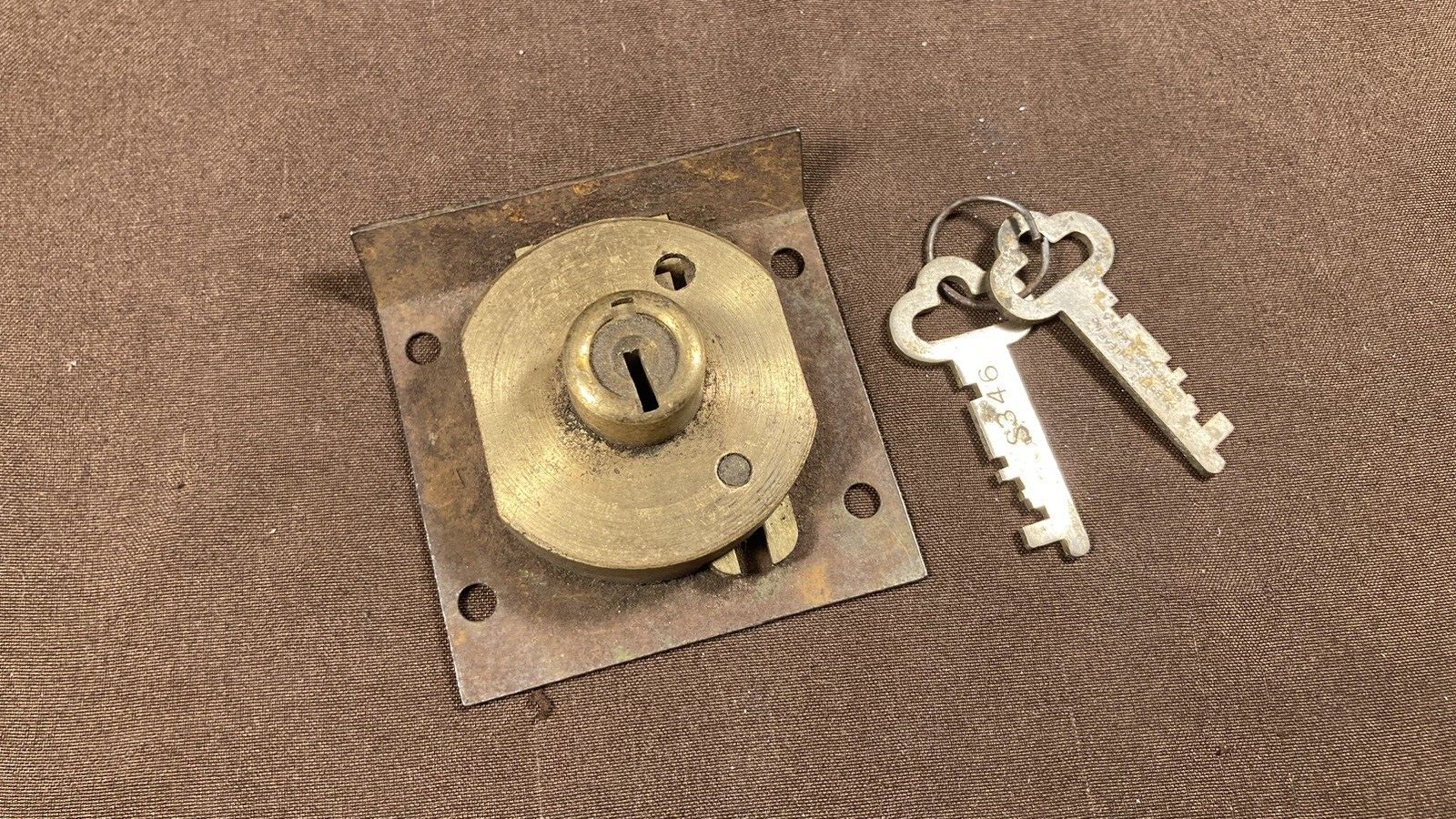 Antique Sargent Greenleaf School Furniture Cabinet Desk File Drawer Lock Rare-image