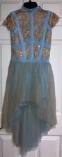Algy Light Blue  Beige Sequined Lace Ballet Dance Costume - MA