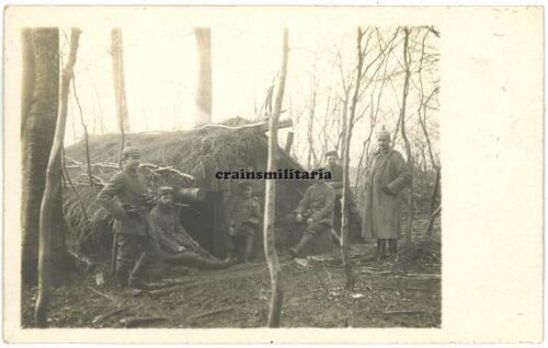 Oryg. Zdjęcie schronienia straży FFA.34 na lotnisku CUNEL Verdun Francja 1915 - Zdjęcie 1 z 2