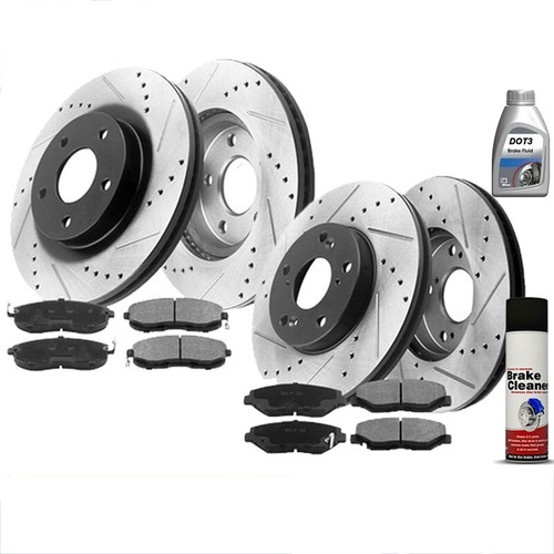 Front & Rear Disc Rotors + Brake Pads for 2003 2004 2006 2007 Honda
