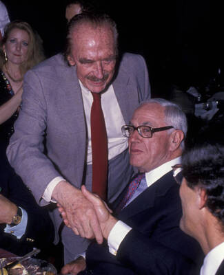Fred Trump and Malcolm Forbes attend Tyson vs. Williams Boxi - 1989 Old Photo 1