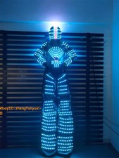 LED Robot Costume Suit Helmet DJ Party Show Glowing Clothes Performance Costume