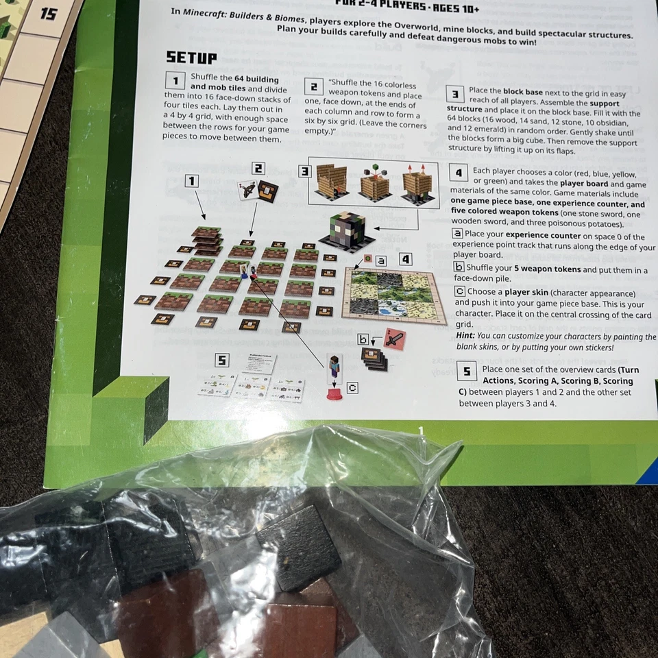 MINDCRAFT BUILDERS & BIOMES GAME boys girls board RAVENSBURGER Building Brain - Image 3 of 4