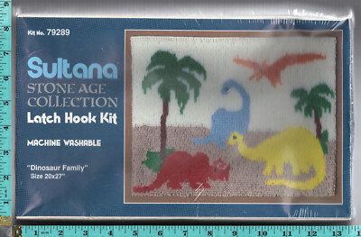 ''Dinosaur Family'' Sultana Stone Age Collection Latch Hook Kit 79289 20''x27''