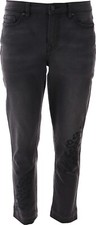 DG2 Diane Gilman Stretch Released Hem Skinny Jean BLACK 16 NEW 217 