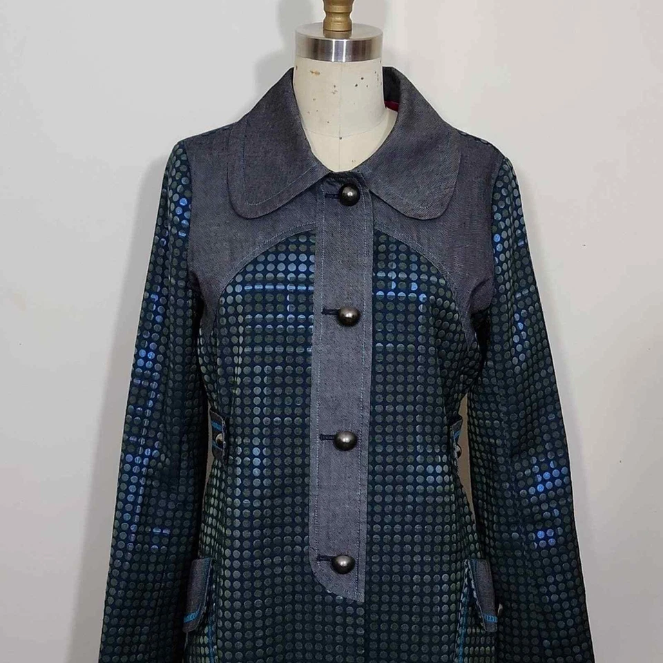 Chaqueta Blazer Custo Barcelona Retro Colorblock Abotonada Longitud Media Talla 38=S Foto 3 de 4