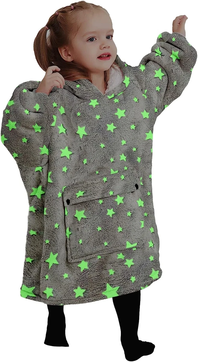 Wearable Blanket Hoodie for Kids Toddlers Sherpa Blanket