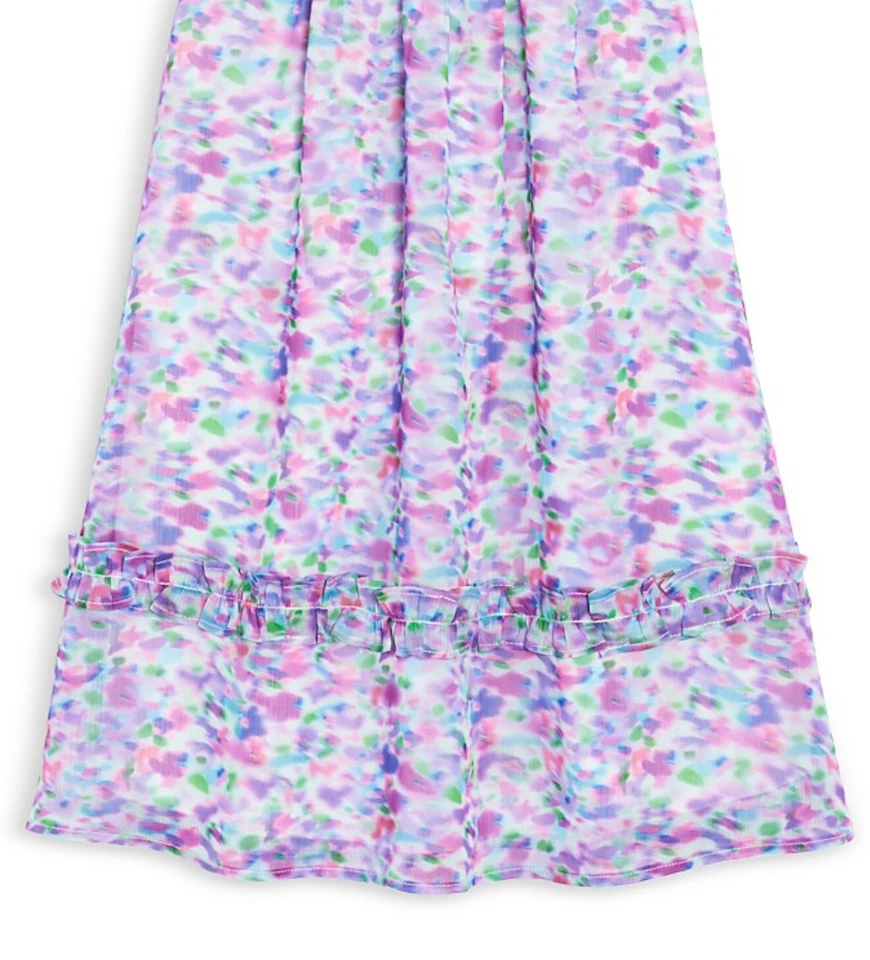 Aqua девочек Midi по всему платье маленький и большой ребенок эксклюзивный цвет сирень мульти - Изображение 4 из 4