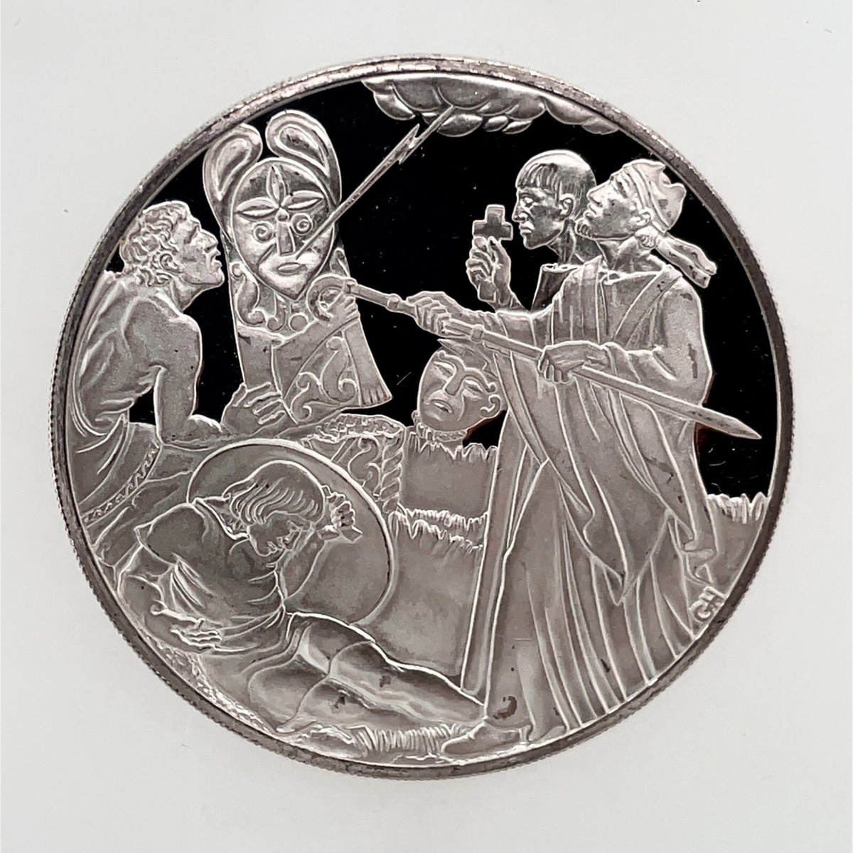 1974 Franklin Mint St. Patrick Destroys the Pagan Idol .999 Silver