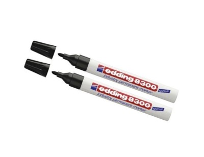 2x Edding 8300 Industry Permanent Marker schwarz Rundspitze 1,5-3 mm 