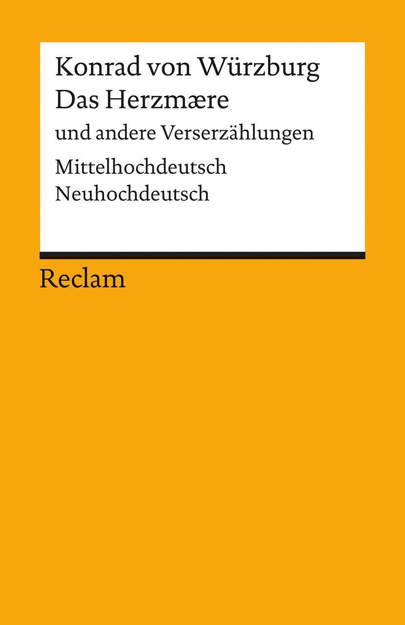 Thumbnail - Das Herzmaere Und Andere Verserzählungen | Konrad Von Würzburg |