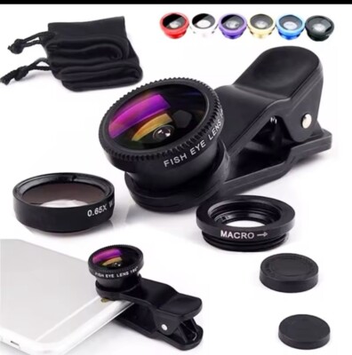 OBJEKTIX Handy Objektiv Set Smartphone Linsen Fisheye Weitwinkel Makro Kamera