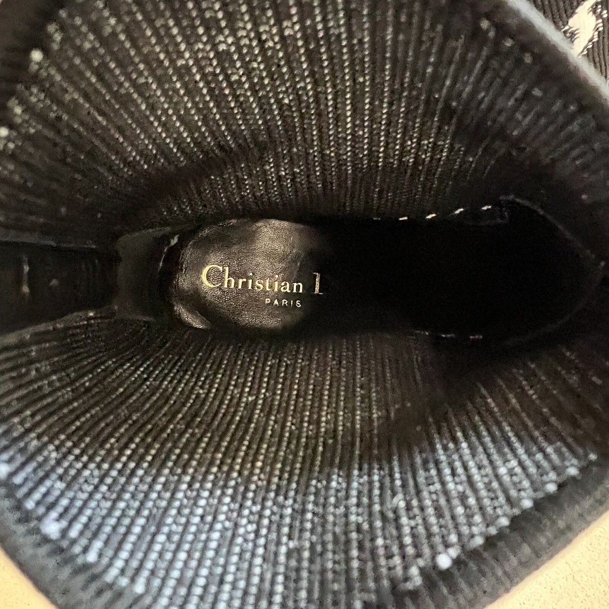 Christian Dior Ankle Sock Boots Jacquard Knit Western Christian Dior Ankle Sock Boots Jacquard Knit Western