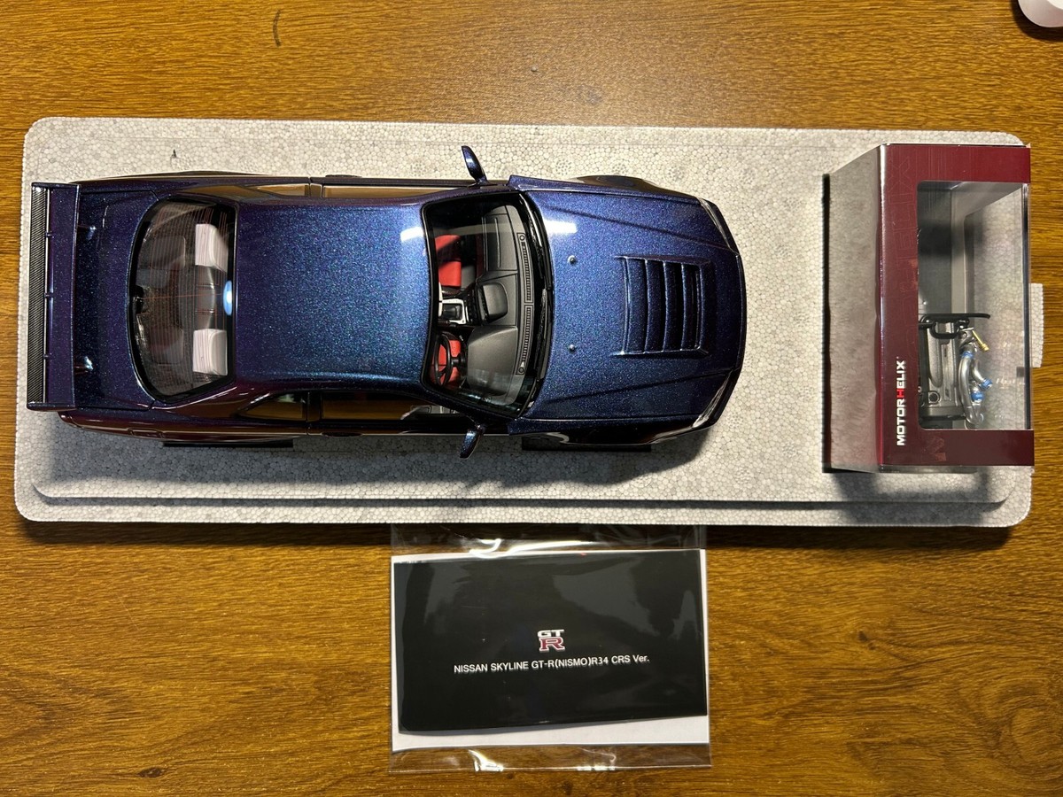 1/18 MotorHelix Nissan Skyline R34 GT-R Nismo CRS Ver Midnight